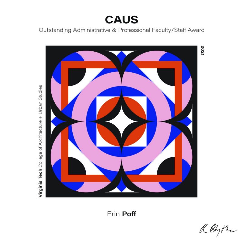 Logo for a CAUS Outstanding Administrative & Professional Faculty/Staff Award.
