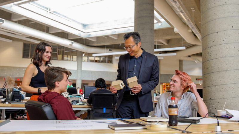 Dean Liu and students in Burchard