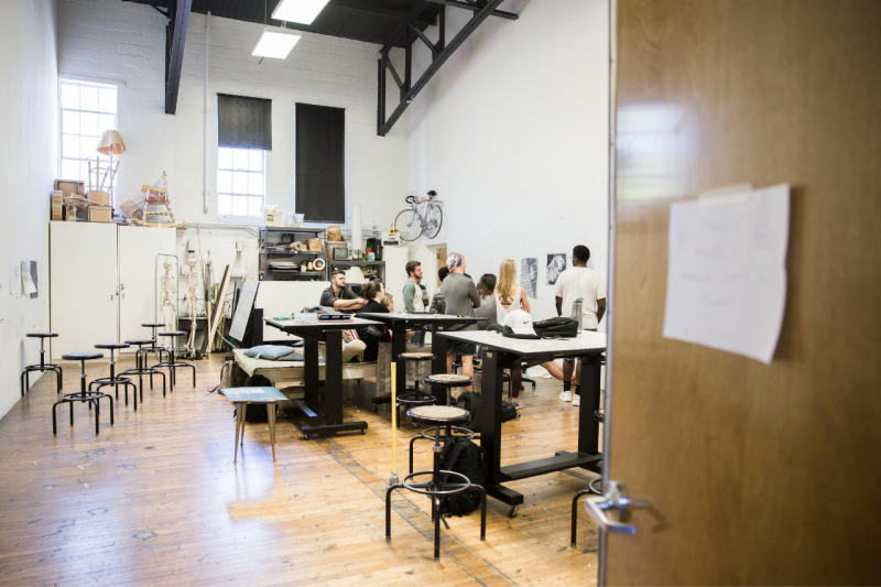 Visual arts studios in the Armory building 