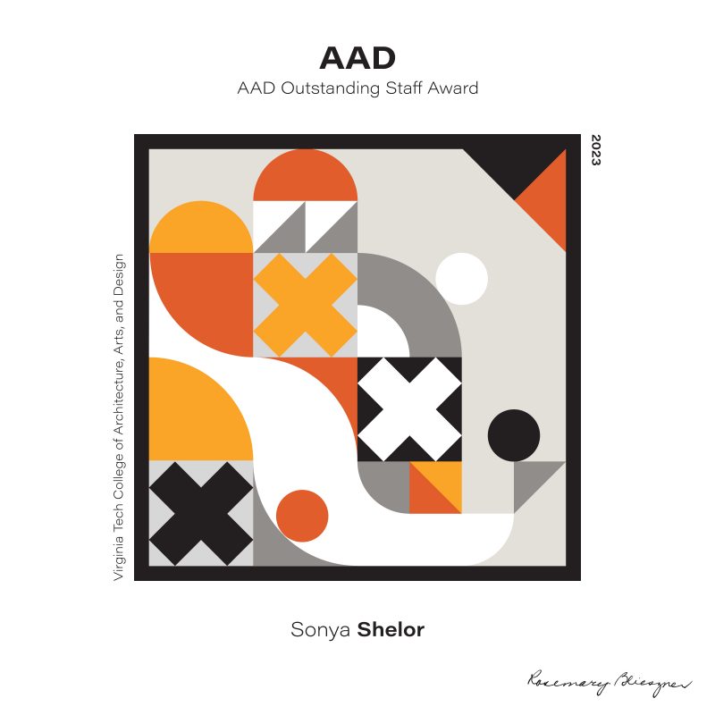 Award graphic designed by SOVA for Sonya Shelor