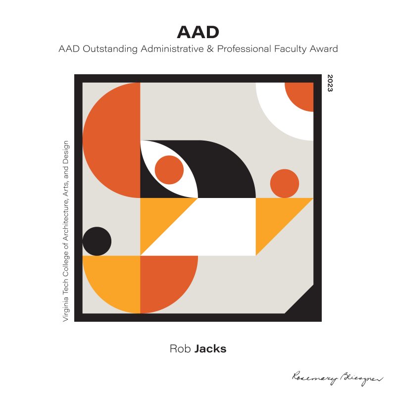Award graphic designed by SOVA for Rob Jacks
