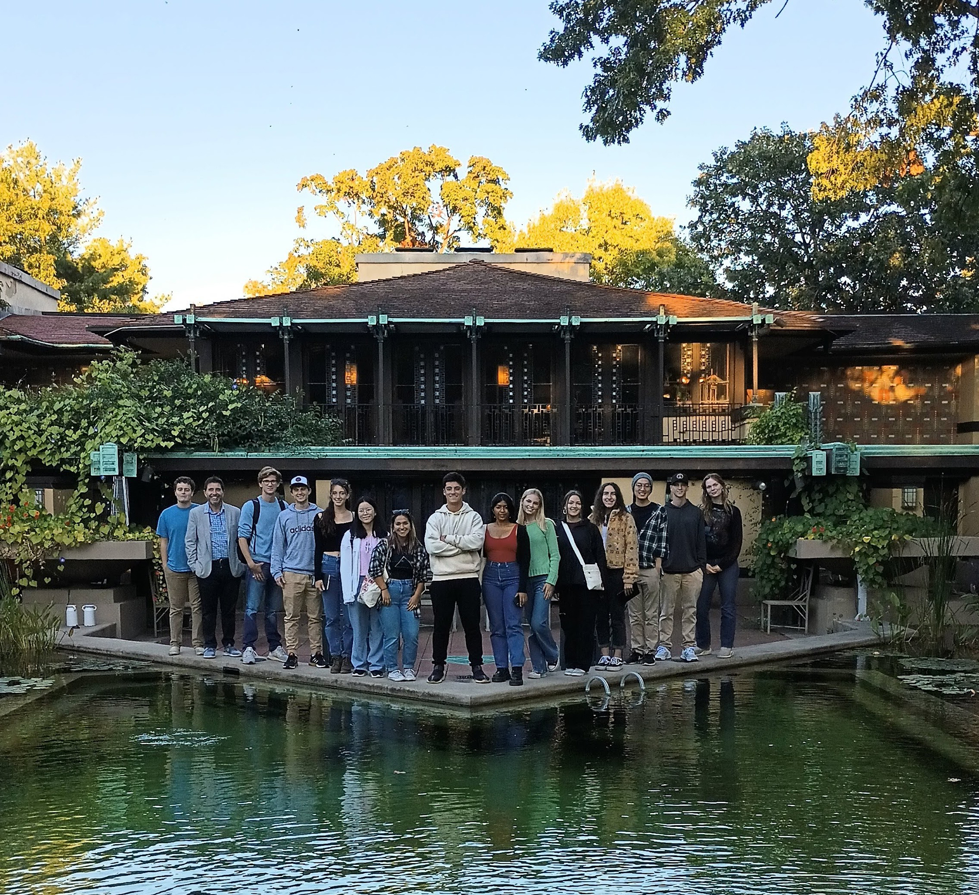 Students outside at the Avery Coonley House.