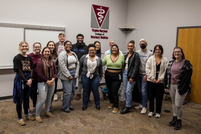 Group picture. LGBTQ+ students at the veterinary college have created a place for community and camaraderie — the college is now home to an official chapter of PrideSVMC. PrideSVMC is the student arm of PrideVMC, a national organization of LGBTQ+ veterinary professionals.