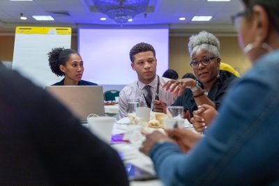 Alumni discuss ideas during a workshop at the Black Alumni Summit.